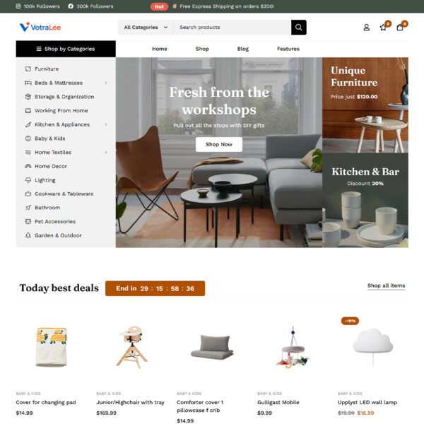 Furniture & Megastore WordPress WooCommerce Themes